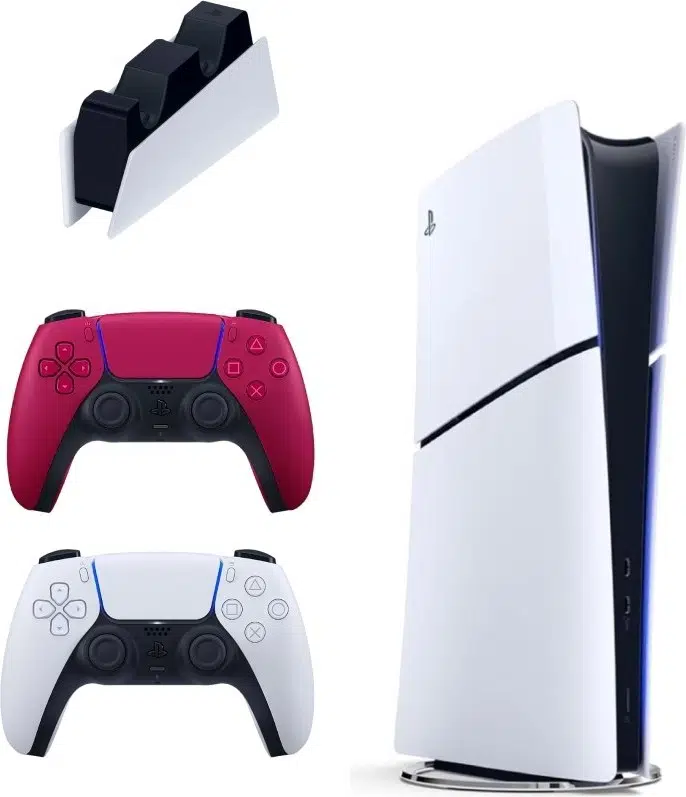 Playstation 5 Slim Digital 825 GB + Şarj Istasyonu + 2. Kırmızı Dualsense Ithalatçı Garantili