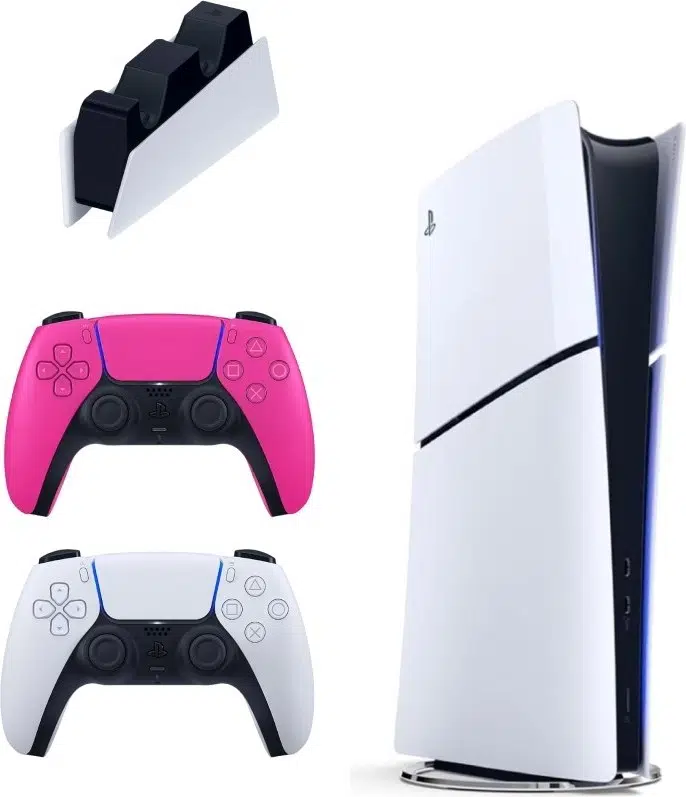 Playstation 5 Slim Digital 825 GB + Şarj Istasyonu + 2. Pembe Dualsense Ithalatçı Garantili
