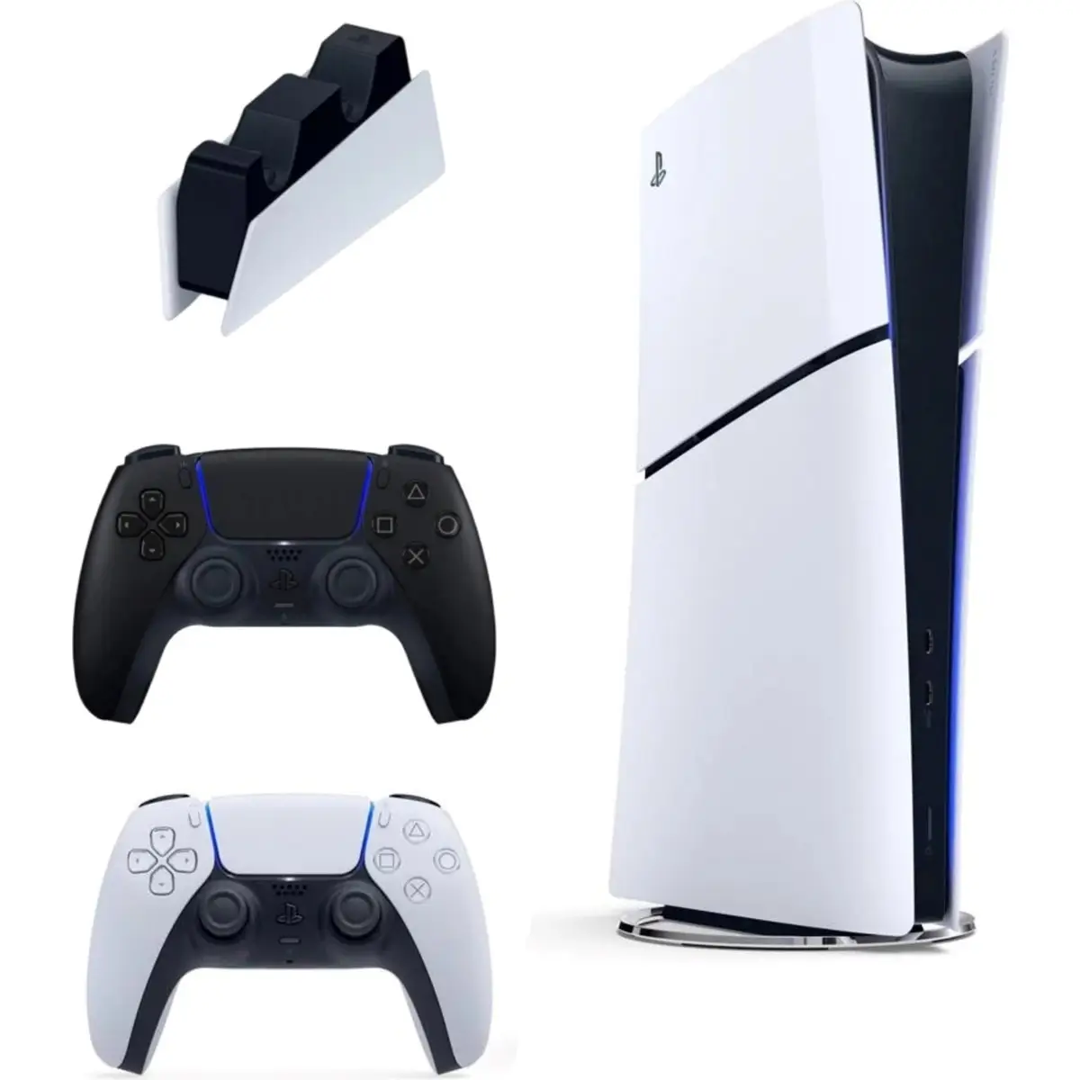 Playstation 5 Slim Digital Ithalatçı Garantili + 2. Siyah Dualsense + Şarj Istasyonu Playstation 5 Slim Digital Ithalatçı Garantili + 2. Siyah Dualsense + Şarj Istasyonu