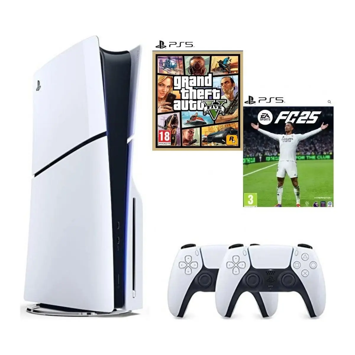 Playstation 5 Slim Standart Edition + 2. Ps5 Dualsense + Fc 25 + Gta 5 ( Eurasia Garantili) Playstation 5 Slim Standart Edition + 2. Ps5 Dualsense + Fc 25 + Gta 5 ( Eurasia Garantili)