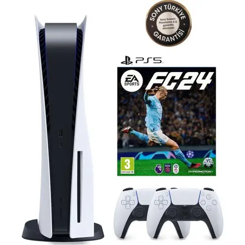 Sony Playstation 5 + 2.Dualsense + PS5 Fc 24 ( Eurasia Garantili) Sony Playstation 5 + 2.Dualsense + PS5 Fc 24 ( Eurasia Garantili)